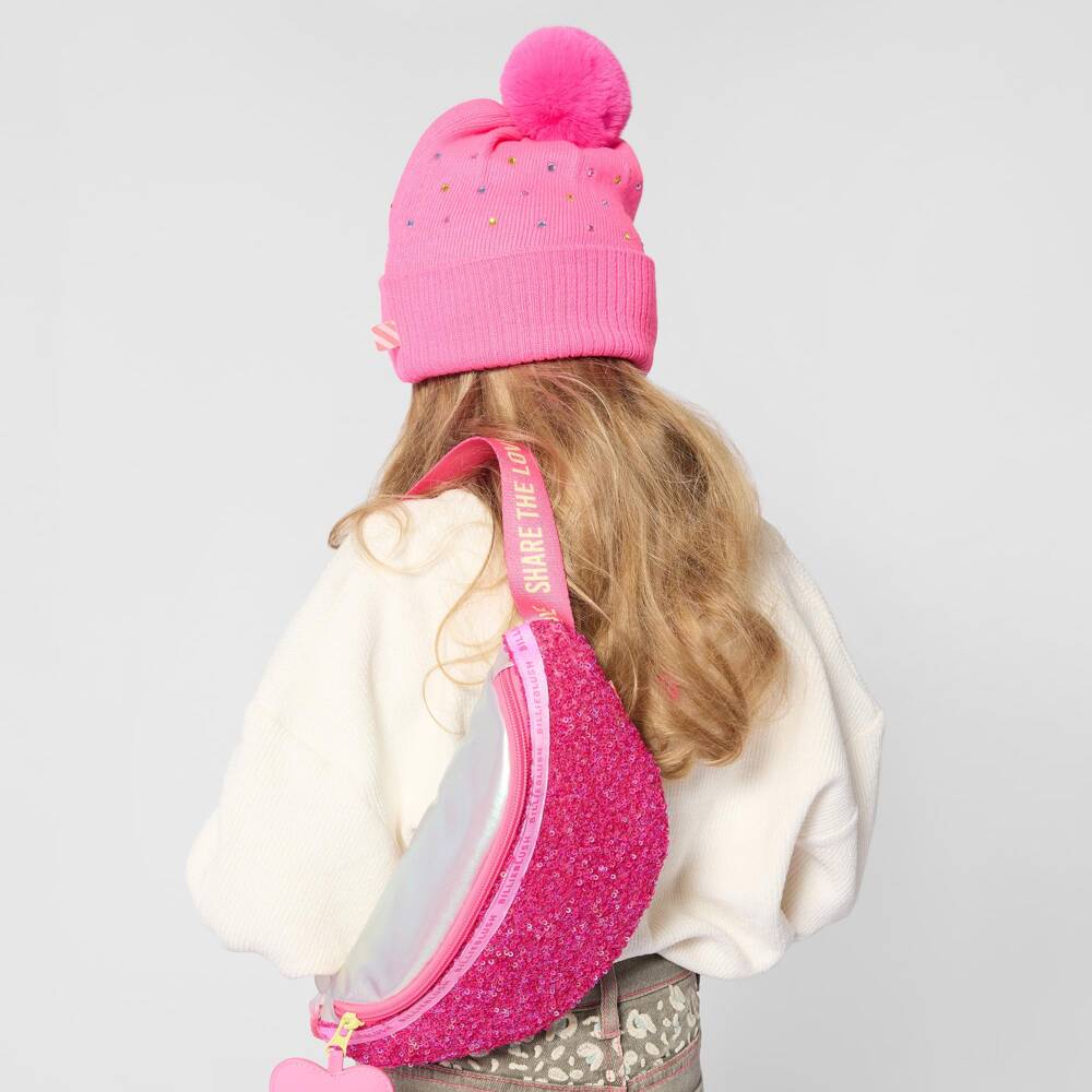 Billieblush-Girls Pink & Silver Sequin Belt Bag (25cm) | Childrensalon