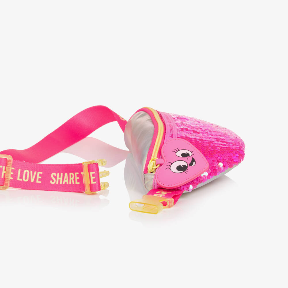 Billieblush-Girls Pink & Silver Sequin Belt Bag (25cm) | Childrensalon