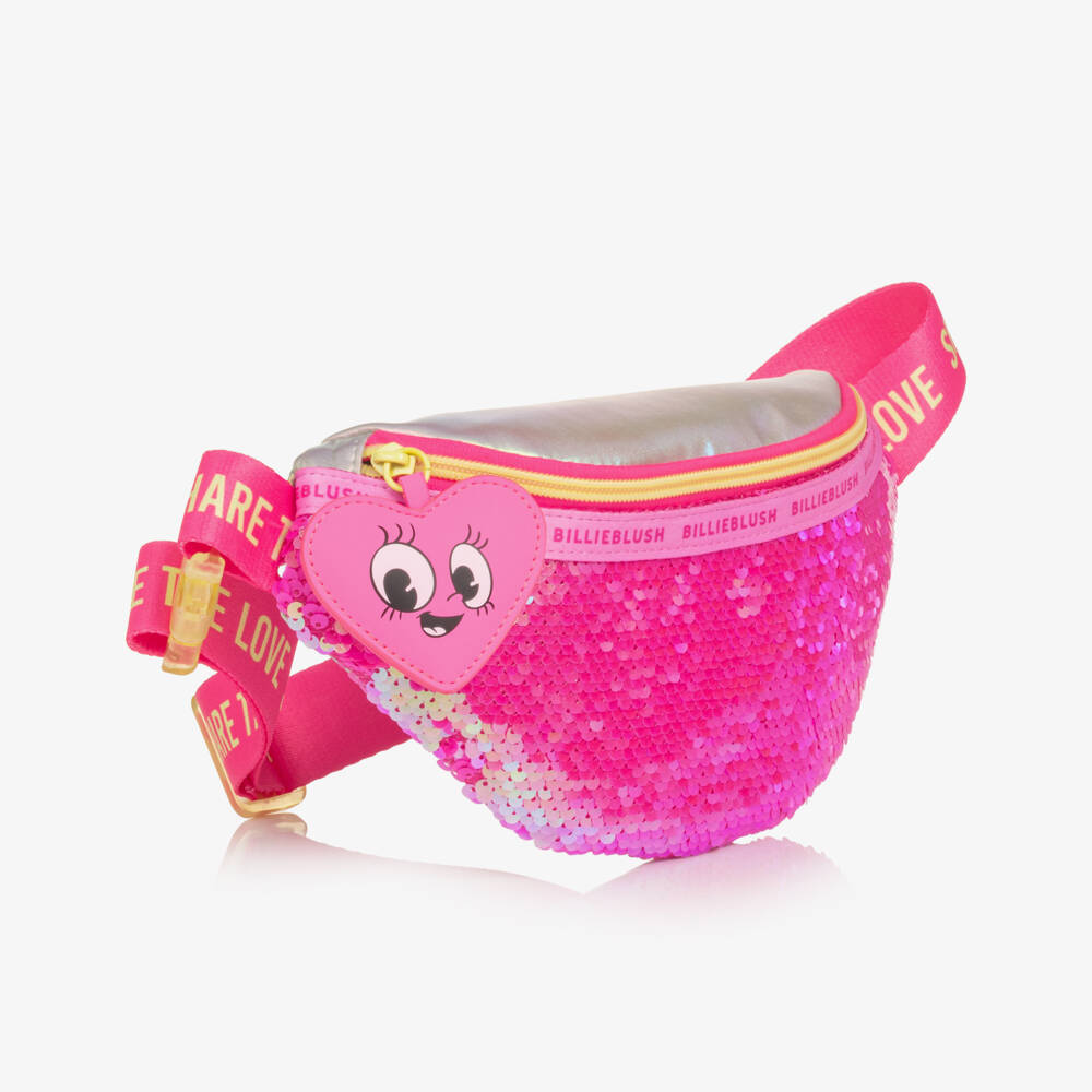 Billieblush-Girls Pink & Silver Sequin Belt Bag (25cm) | Childrensalon
