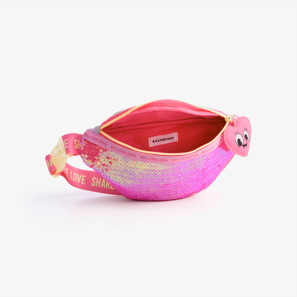 Billieblush-Girls Pink & Silver Sequin Belt Bag (25cm) | Childrensalon