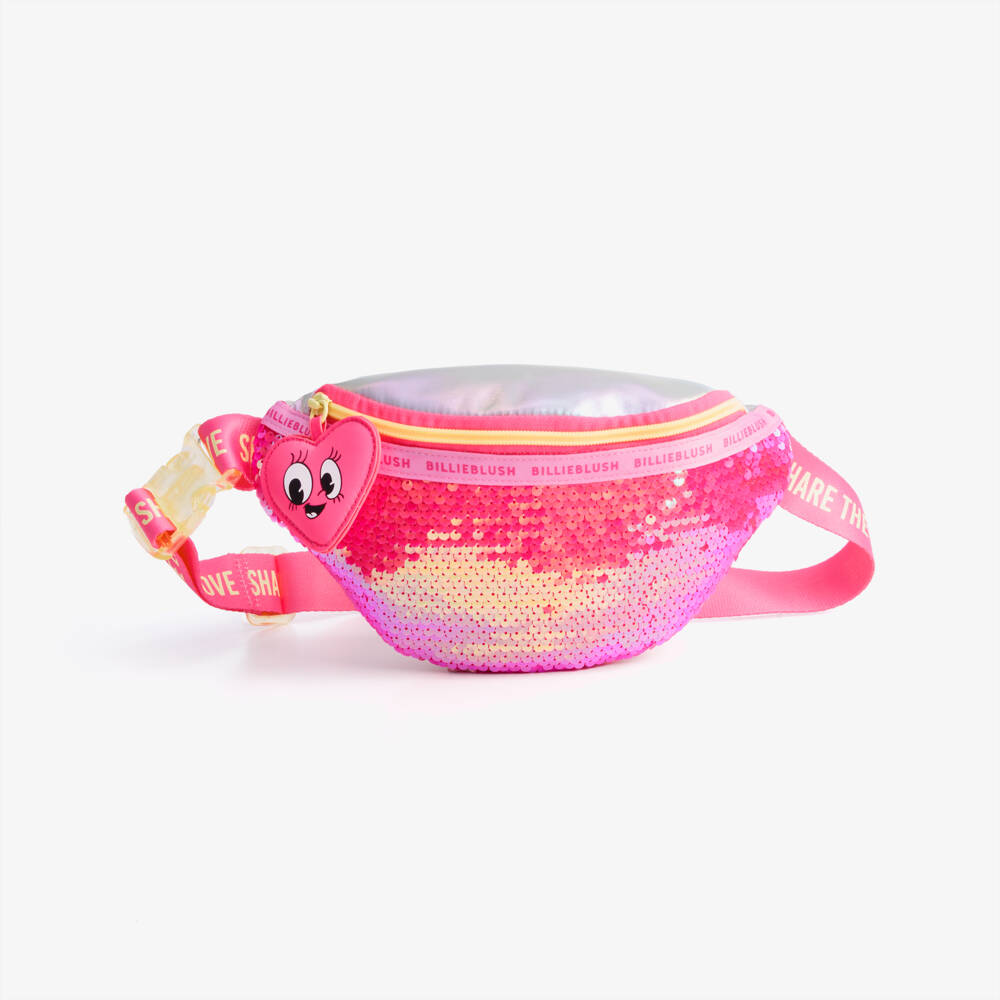 Billieblush-Girls Pink & Silver Sequin Belt Bag (25cm) | Childrensalon