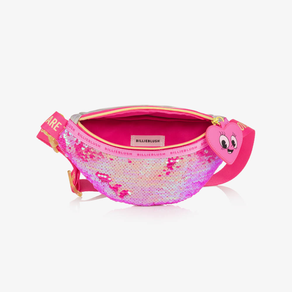 Billieblush-Girls Pink & Silver Sequin Belt Bag (25cm) | Childrensalon