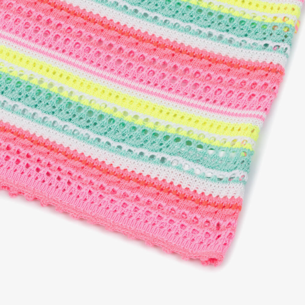 Billieblush-Girls Pink Striped Crochet Beach Dress | Childrensalon