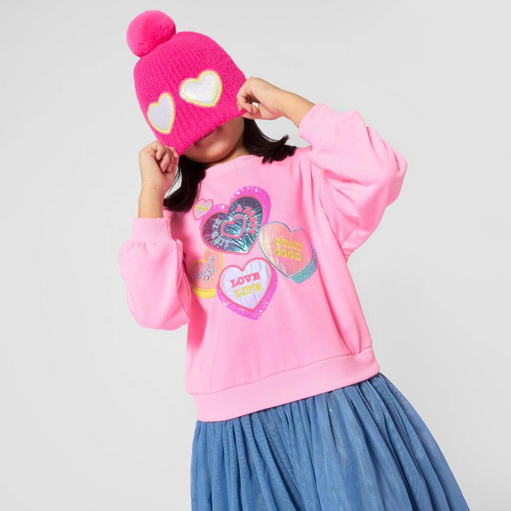 Billieblush-Girls Pink Sweatshirt Dress with Tulle Skirt | Childrensalon