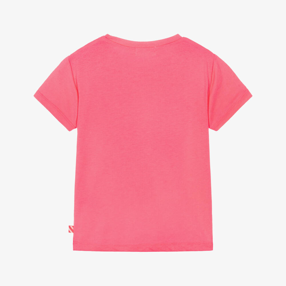 Billieblush-Girls Pink T-Shirt with Sequinned Love Motif | Childrensalon