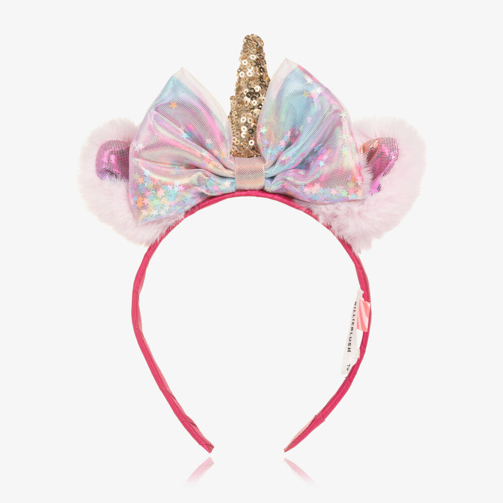 Billieblush-Girls Pink Unicorn Hairband | Childrensalon
