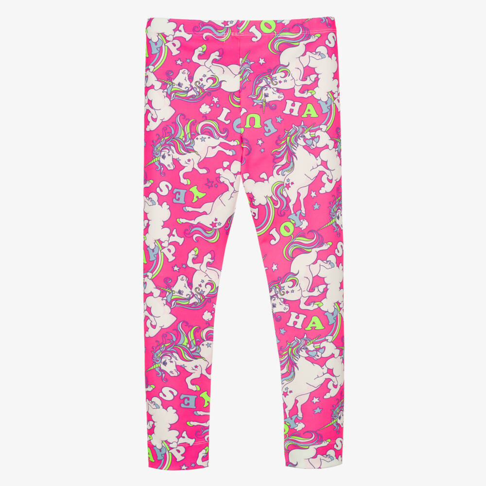 Billieblush-Girls Pink Unicorn Print Leggings | Childrensalon