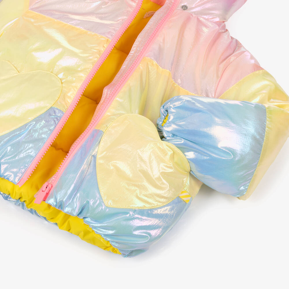 Billieblush-Куртка для девочек розово-жёлтая с радужным блеском | Childrensalon