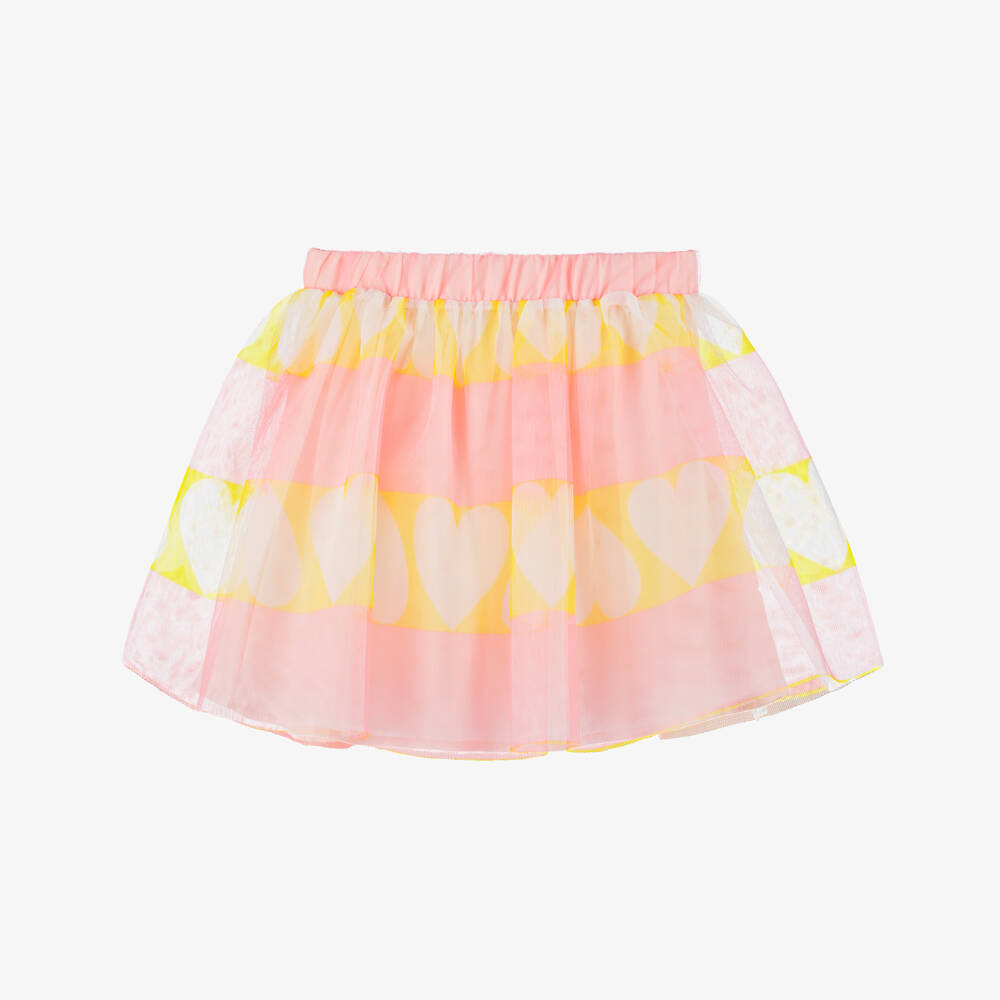 Billieblush-Girls Pink & Yellow Stripe Tulle Skirt | Childrensalon