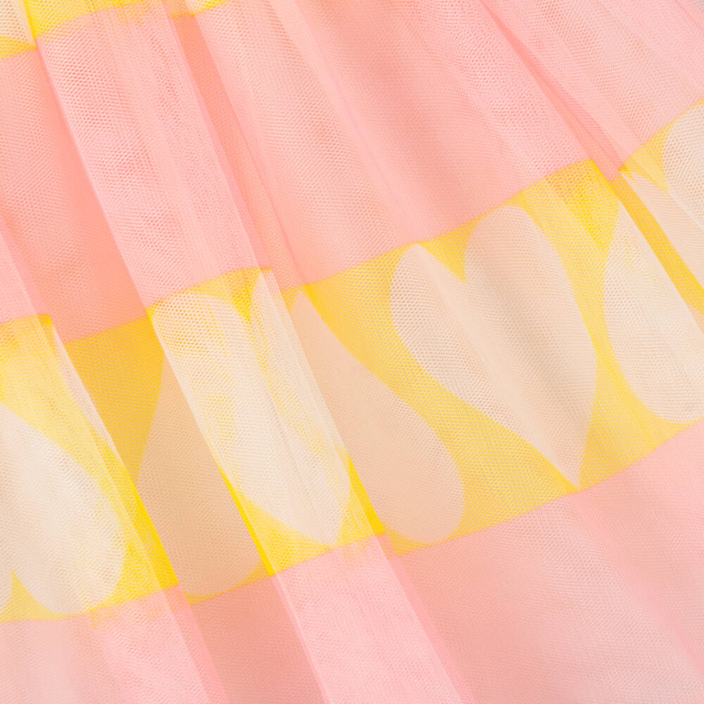 Billieblush-Girls Pink & Yellow Stripe Tulle Skirt | Childrensalon