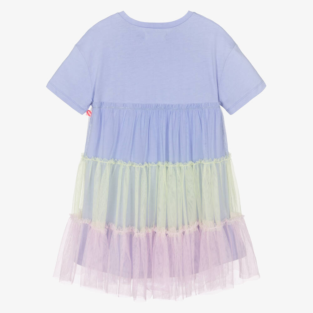 Billieblush-Girls Purple Cotton Jersey & Tulle Dress | Childrensalon