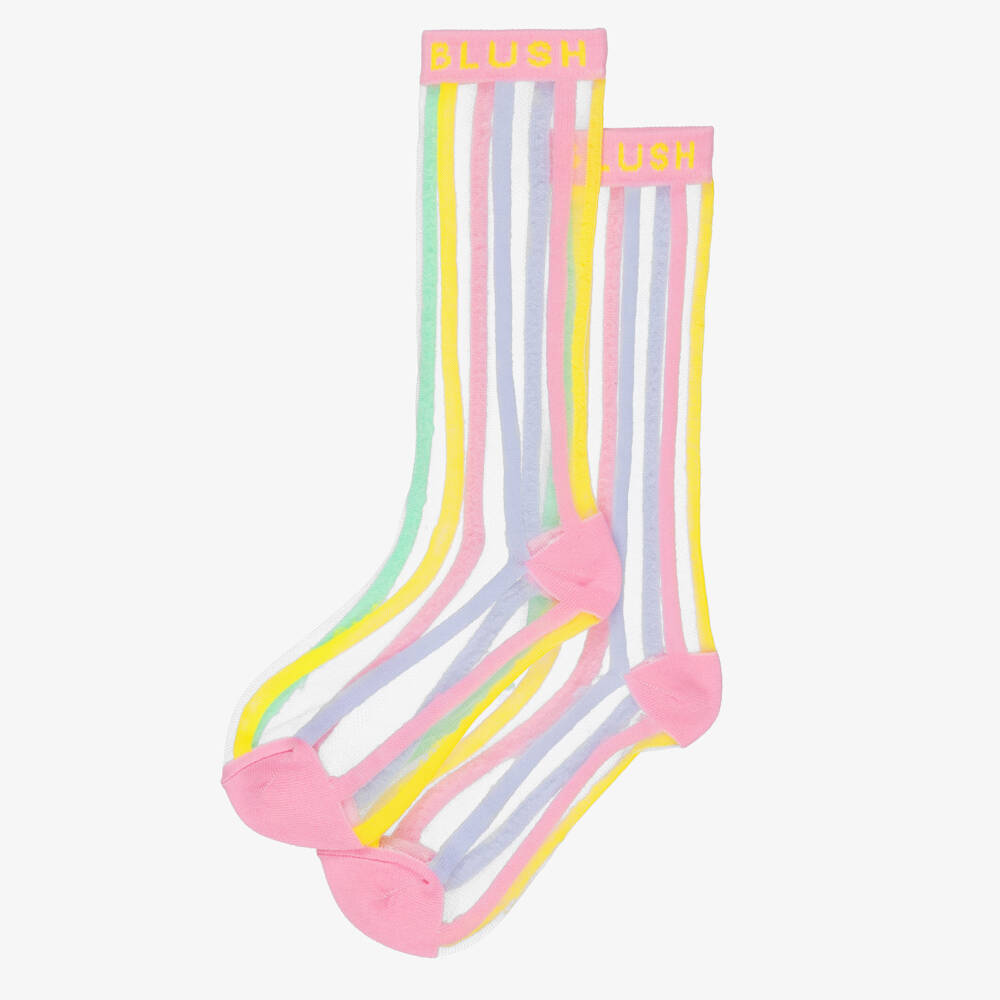 Billieblush-Girls Sheer Socks With Multicolour Stripes | Childrensalon