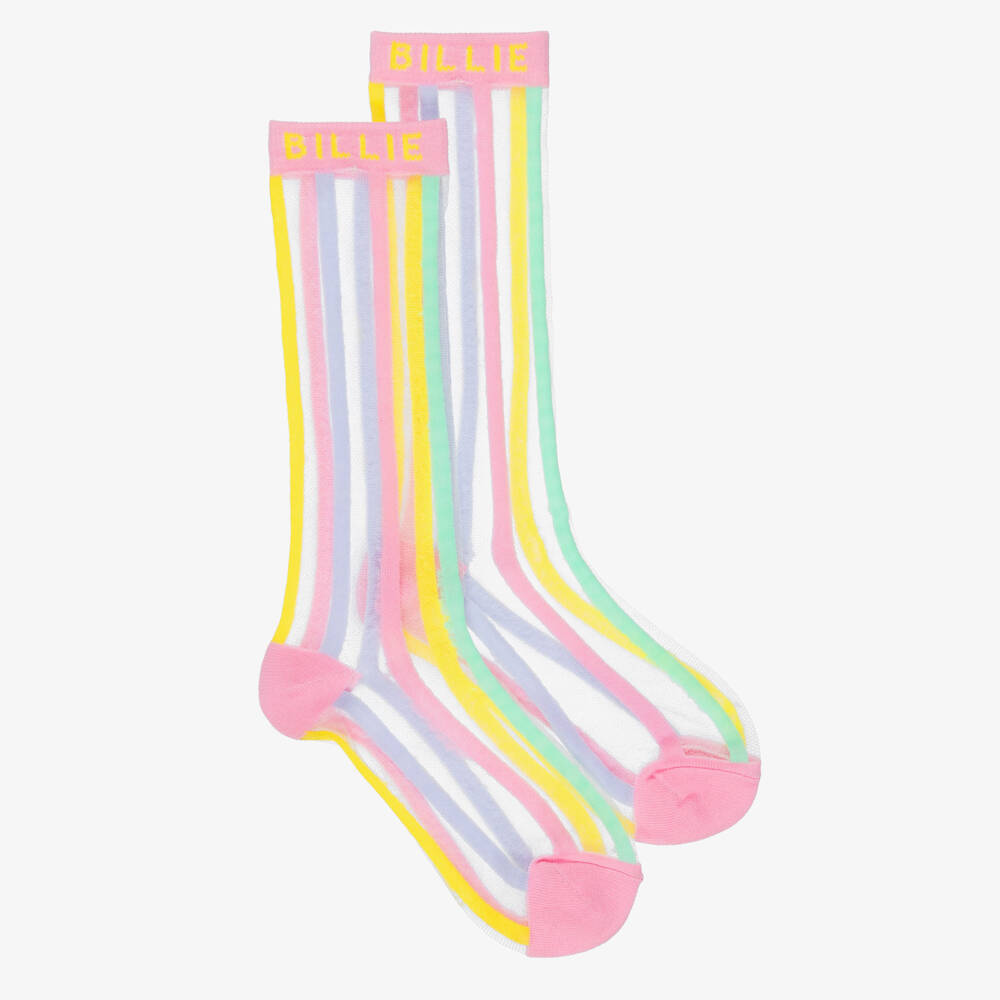 Billieblush-Girls Sheer Socks With Multicolour Stripes | Childrensalon