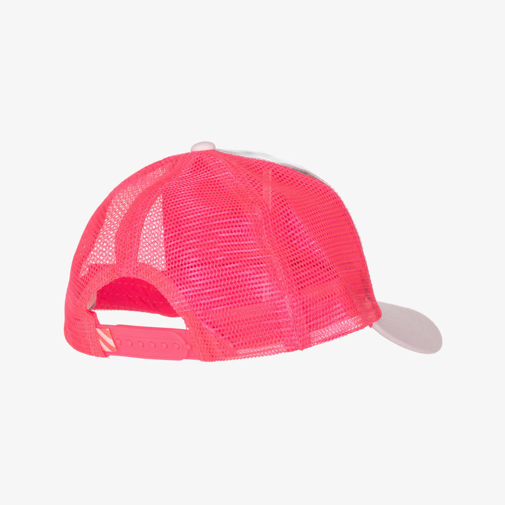 Billieblush-Girls Silver Iridescent & Neon Pink Cap | Childrensalon