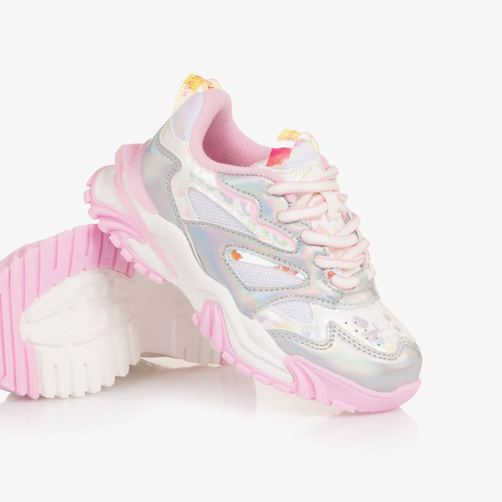 Billieblush-حذاء رياضي لون فضي وزهري للبنات | Childrensalon