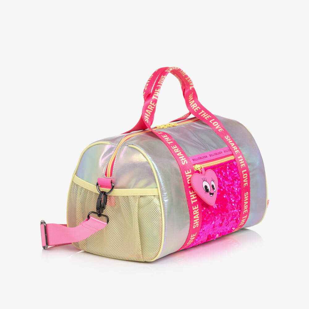 Billieblush-Girls Silver & Pink Sequinned Sports Bag (32cm) | Childrensalon