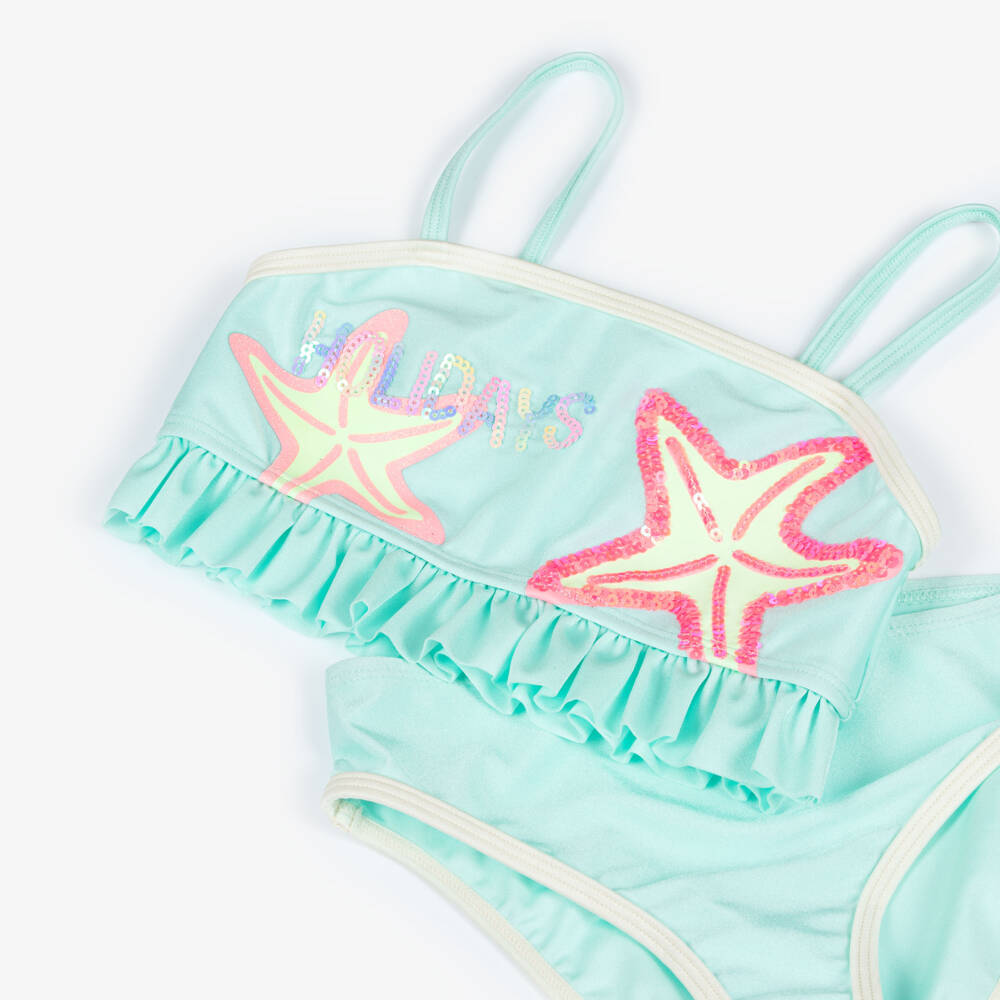 Billieblush-Girls Turquoise Blue Starfish Bikini | Childrensalon