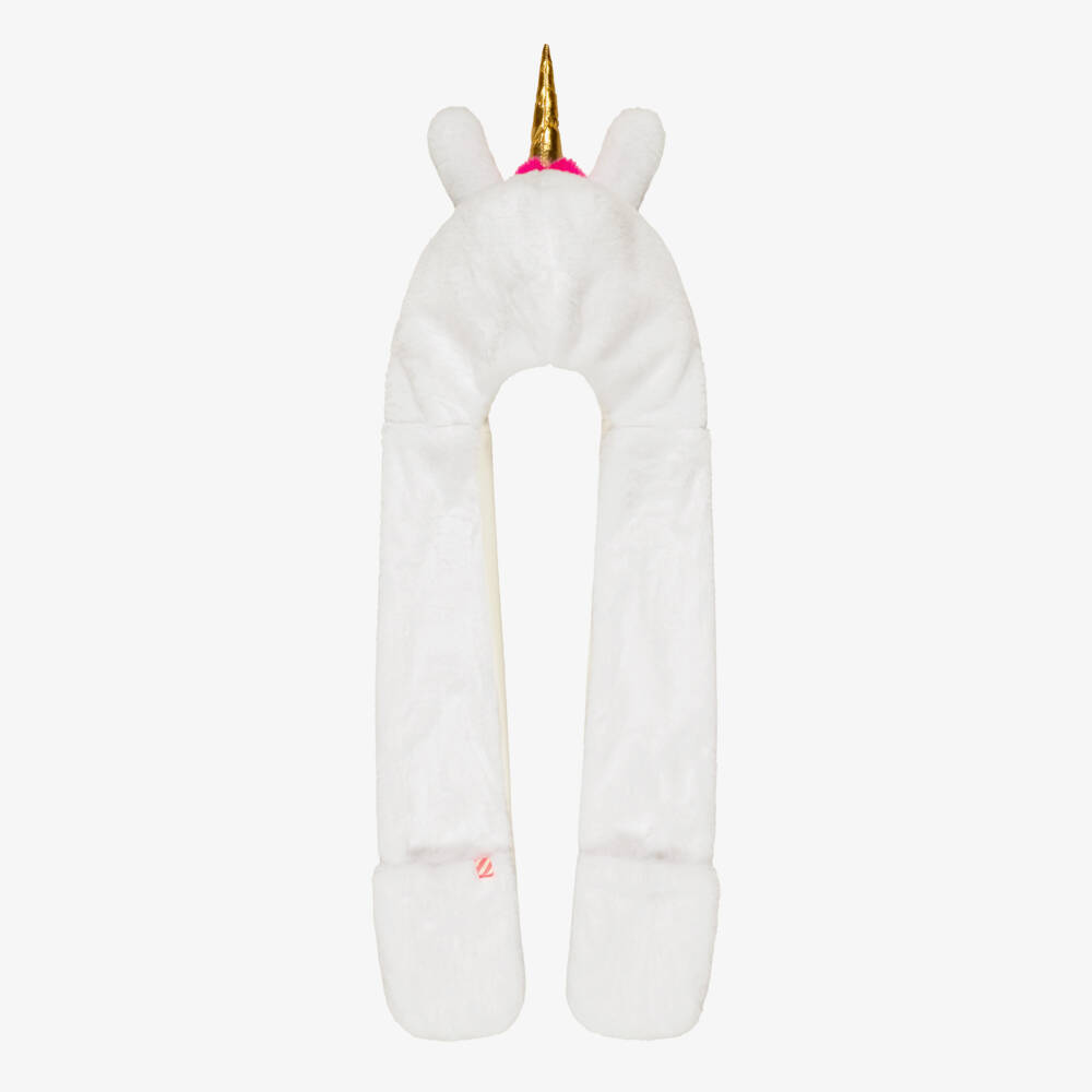 Billieblush-Girls White 3-in-1 Unicorn Scarf | Childrensalon