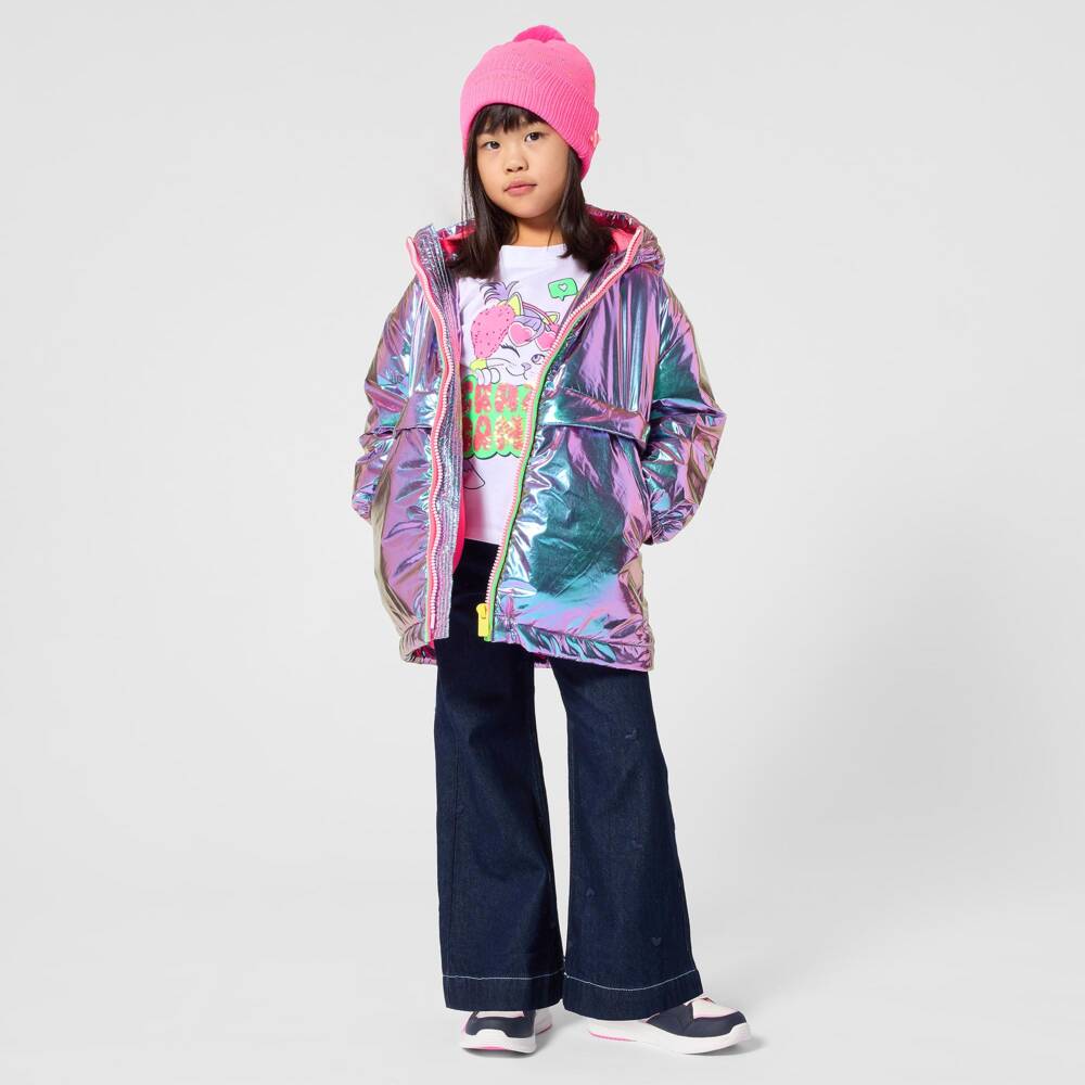 Billieblush-Girls White Cotton Crazy Games Long Sleeve Top | Childrensalon