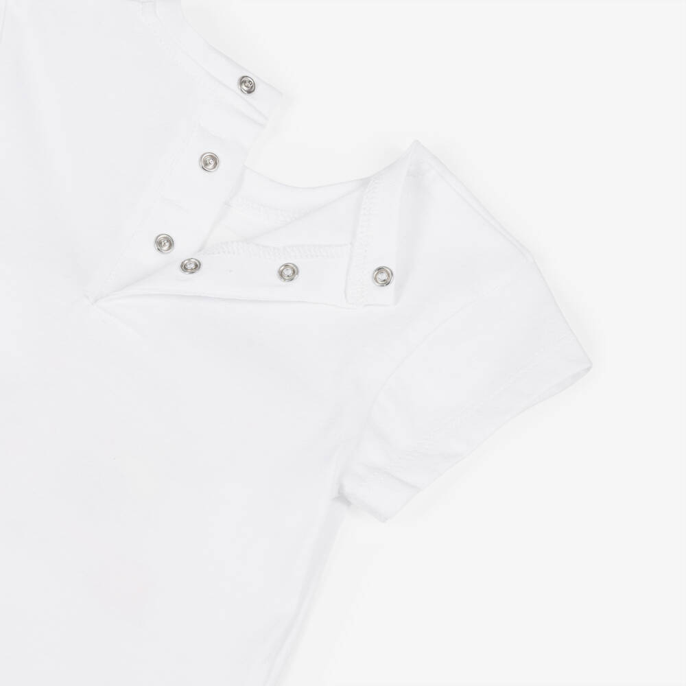 Billieblush-Girls White Cotton Glittery Cat Print Logo T-Shirt | Childrensalon