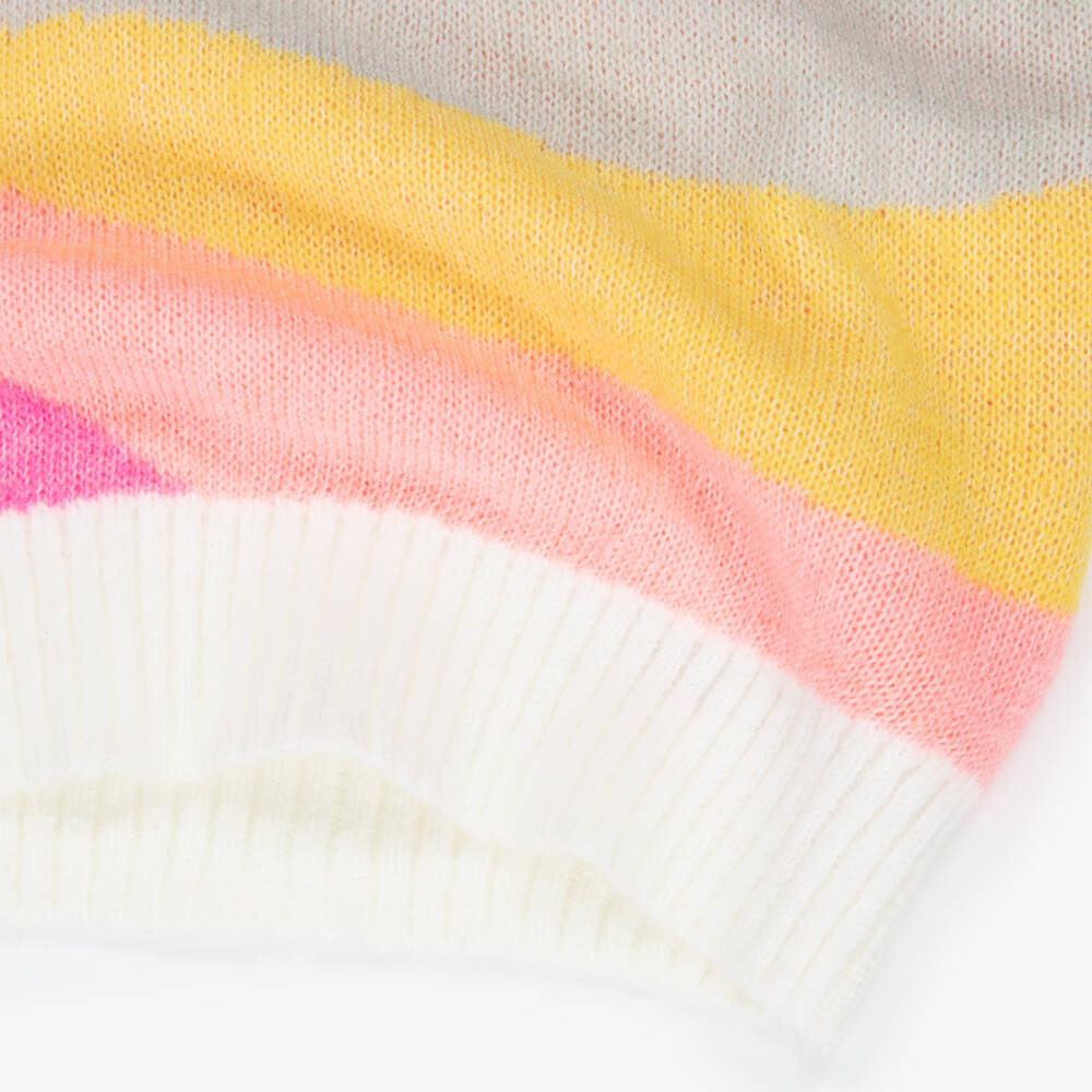 Billieblush-بلوفر بطبعة قلب ترتر لون زهري وأبيض للبنات  | Childrensalon