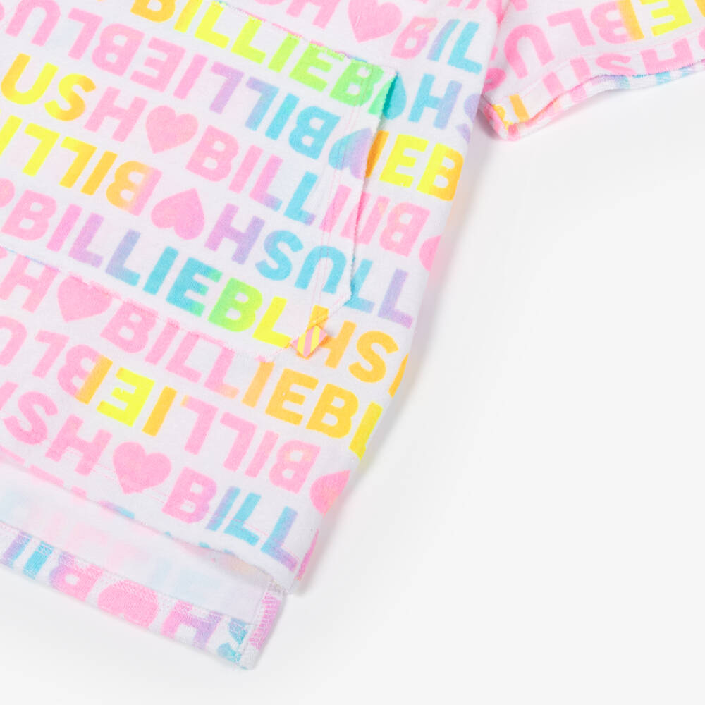 Billieblush-Girls White & Pink Towelling Dress | Childrensalon