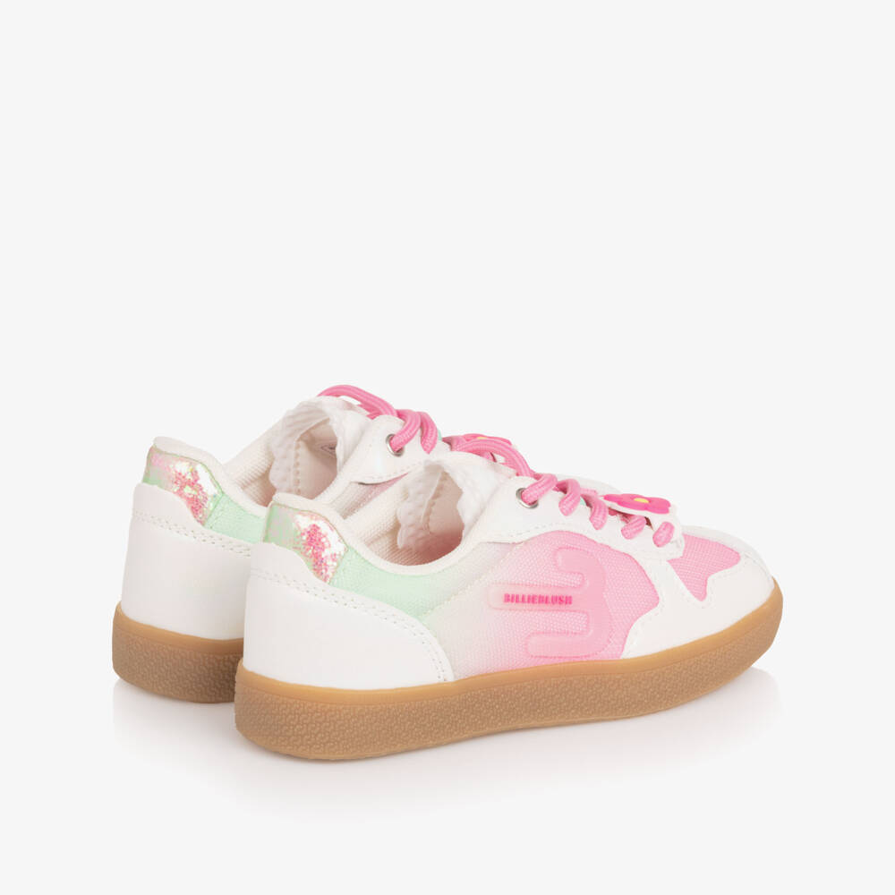 Billieblush-Кроссовки бело-розовые с блестящими вставками для девочек | Childrensalon