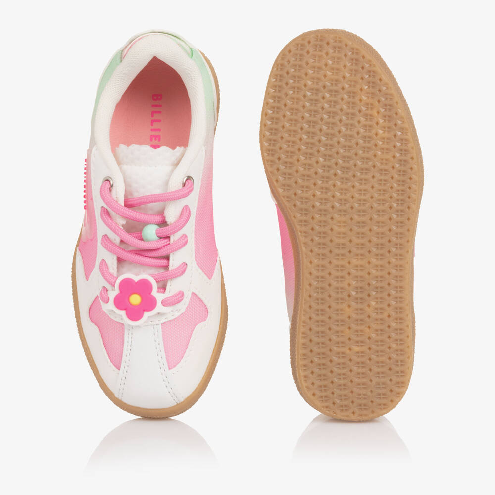 Billieblush-Кроссовки бело-розовые с блестящими вставками для девочек | Childrensalon