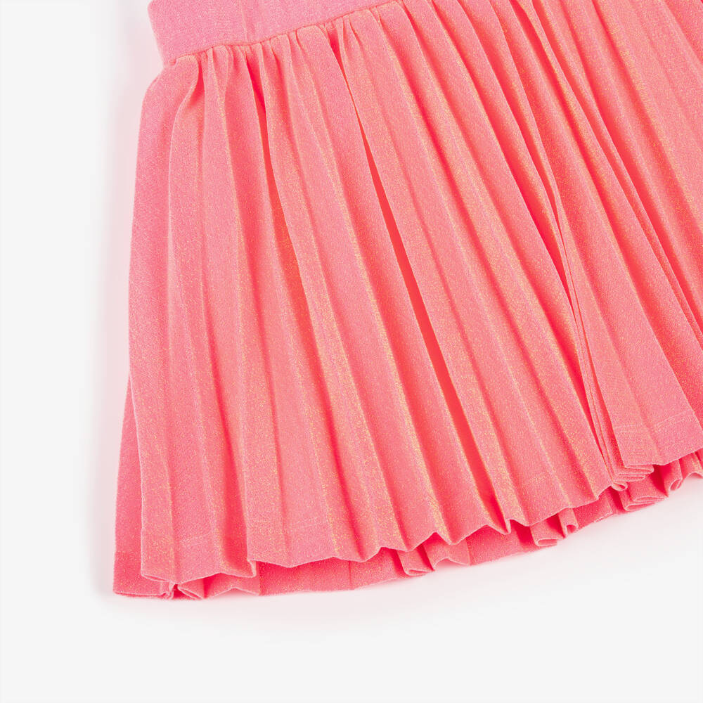 Billieblush-Платье поло белое с розовой юбкой плиссе для девочек | Childrensalon