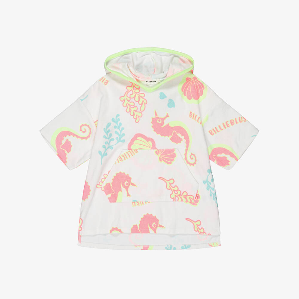 Billieblush-Girls White Towelling Under The Sea Beach Dress | Childrensalon