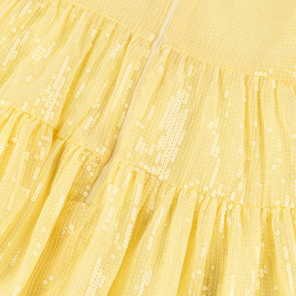 Billieblush-Girls Yellow Sequinned Dress | Childrensalon