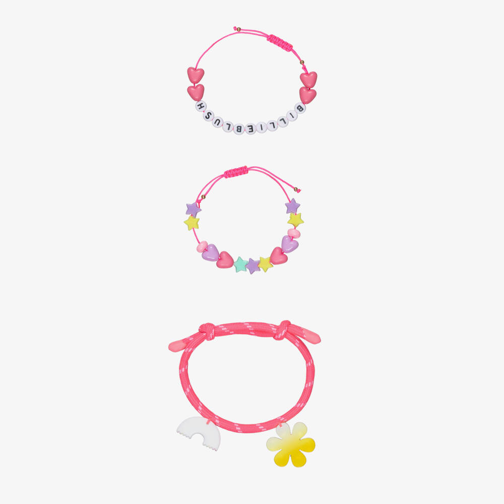 Billieblush-Girls Pink Bracelets with Colourful Beads & Charms (3 Pack) | Childrensalon