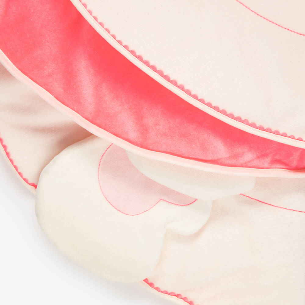 Billieblush-White & Pink Padded Play Blanket (80cm) | Childrensalon