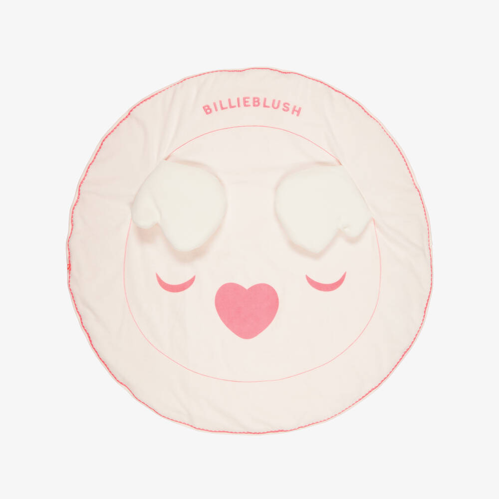 Billieblush-White & Pink Padded Play Blanket (80cm) | Childrensalon
