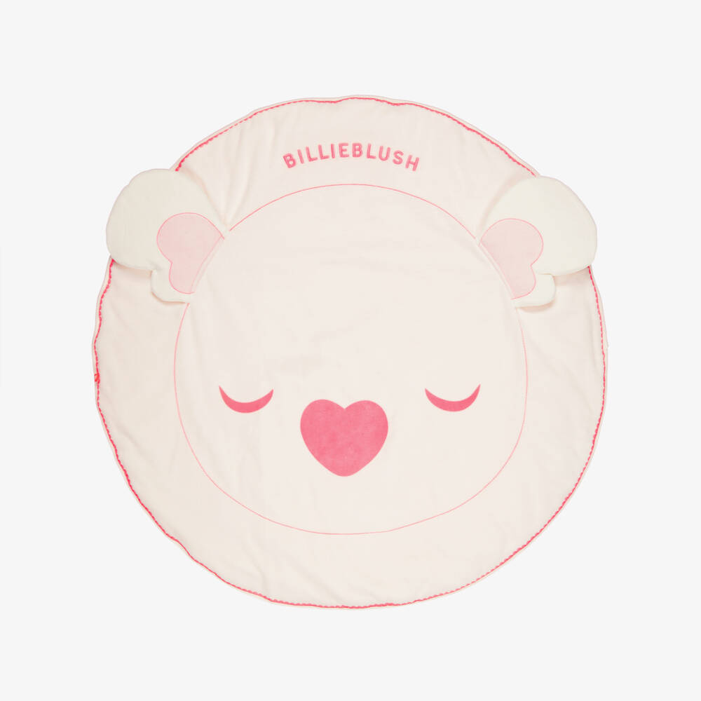 Billieblush-White & Pink Padded Play Blanket (80cm) | Childrensalon