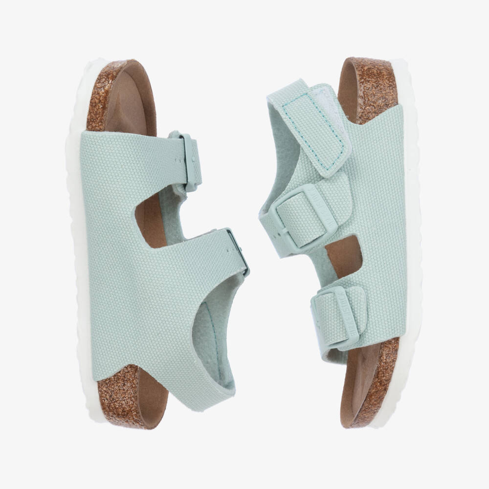 Birkenstock-Blue Canvas Sandals | Childrensalon
