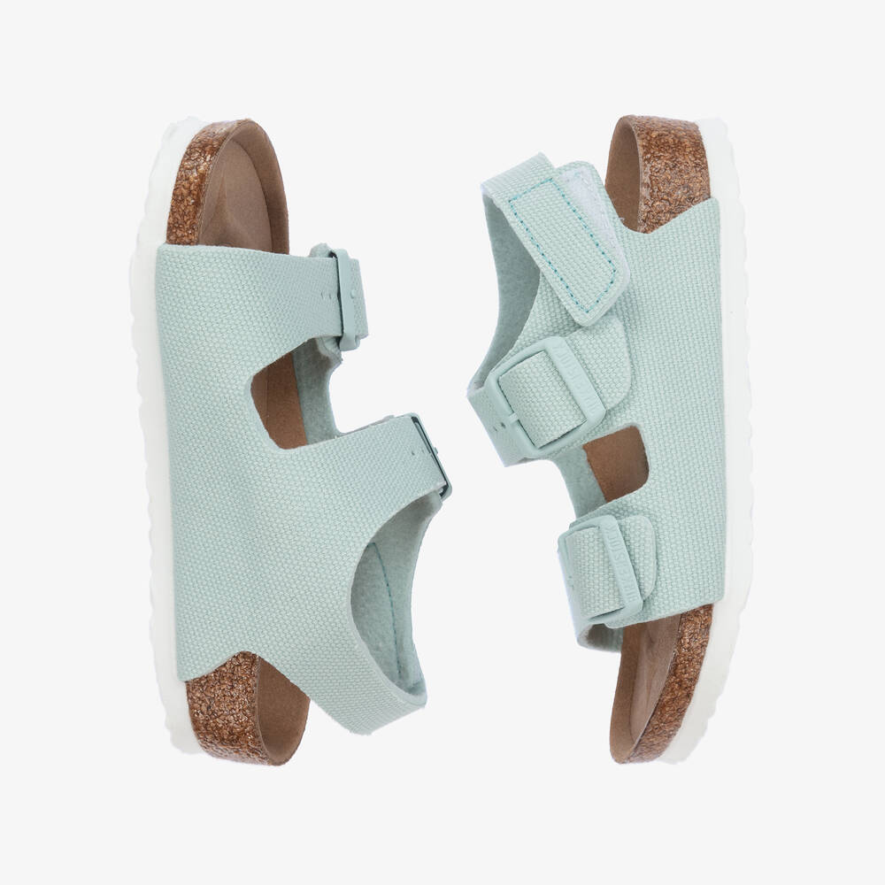 Birkenstock-Blue Canvas Sandals | Childrensalon