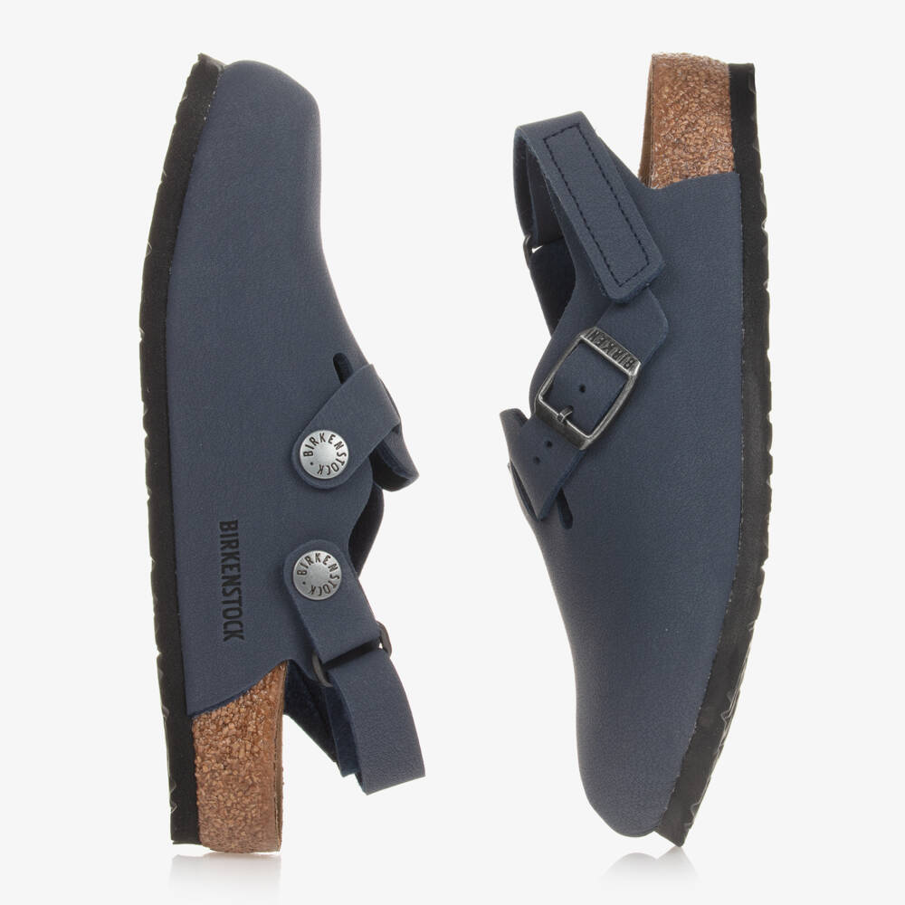 Birkenstock-Boys Blue Faux Leather Clog Sandals | Childrensalon