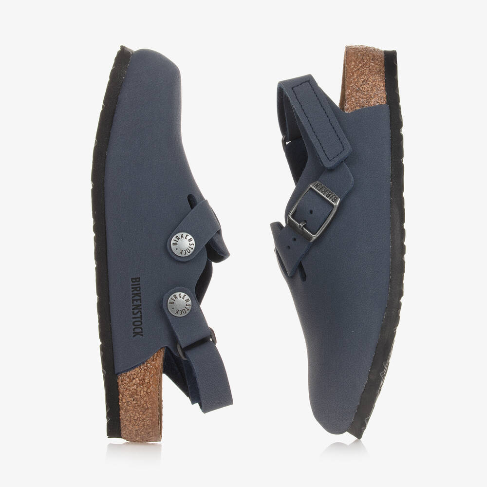 Birkenstock-Boys Blue Faux Leather Clog Sandals | Childrensalon