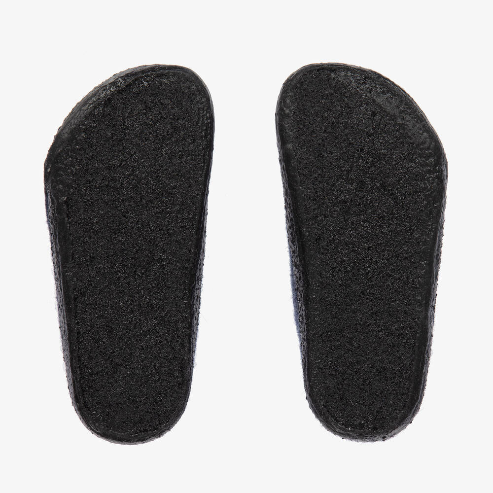 Birkenstock-Boys Blue Wool Felt Slippers | Childrensalon