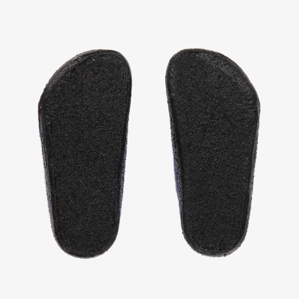 Birkenstock-Boys Blue Wool Felt Slippers | Childrensalon