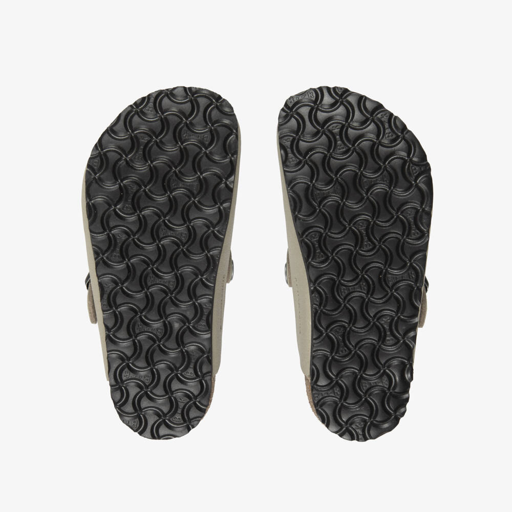 Birkenstock-Boys Khaki Beige Faux Leather Boston Clogs | Childrensalon