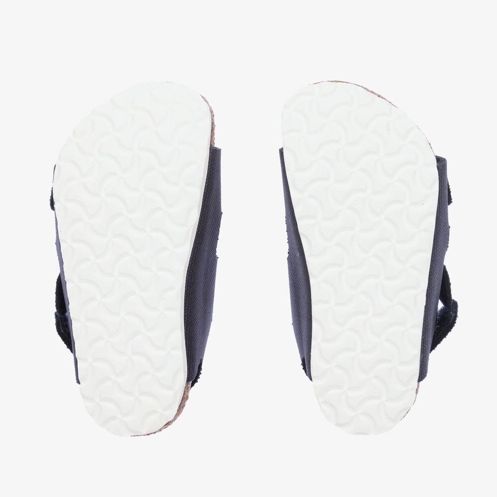 Birkenstock-Boys Navy Blue Canvas Milano Sandals | Childrensalon