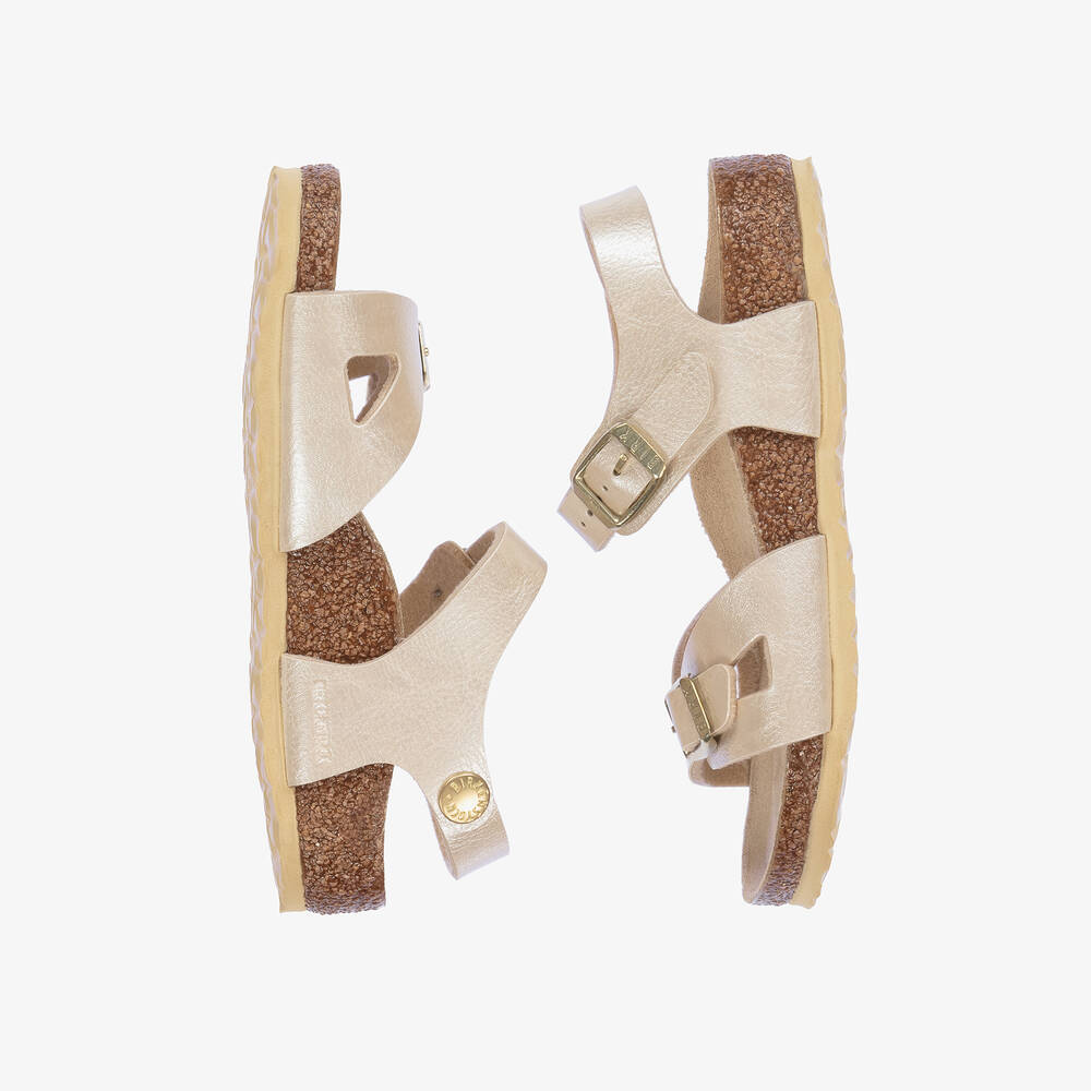 Birkenstock-Girls Ivory Buckle Sandals | Childrensalon