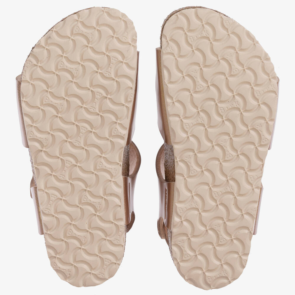 Birkenstock-Сандалии цвета розового золота с ремешком для девочек | Childrensalon