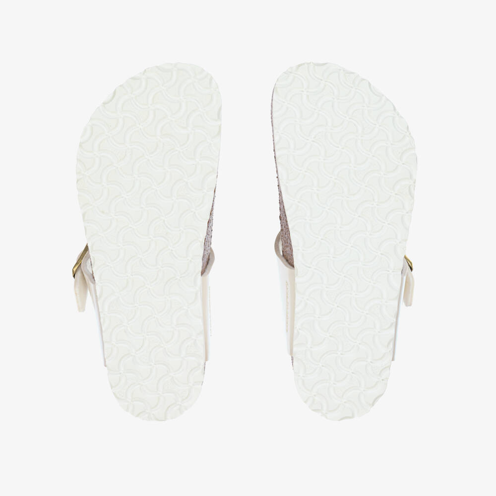 Birkenstock-Сандалии кремовые Gizeh с ремешком для девочек | Childrensalon