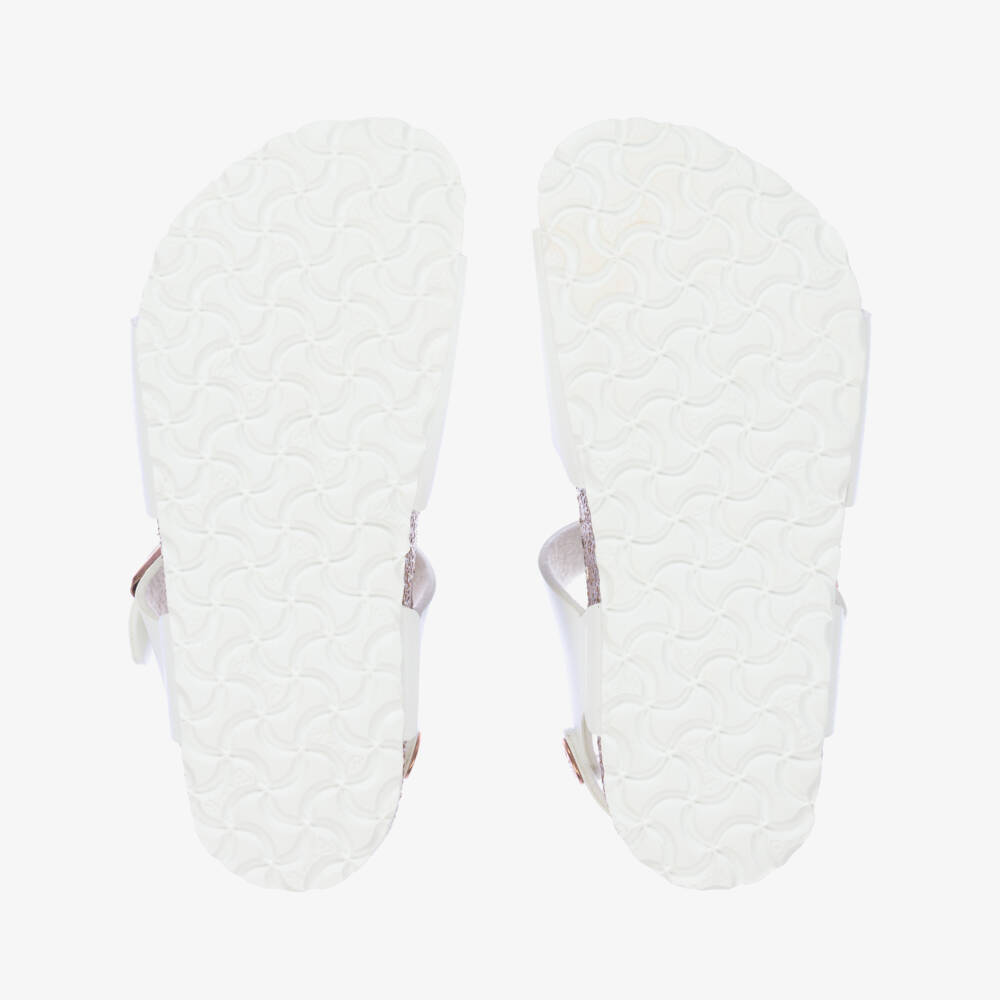 Birkenstock-صندل بابزيم جلد صناعي لون أبيض  | Childrensalon