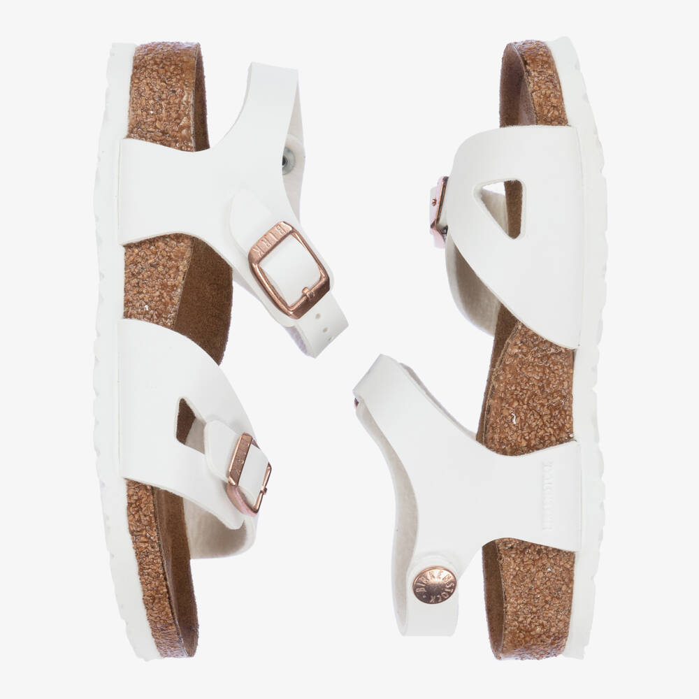 Birkenstock-صندل بابزيم جلد صناعي لون أبيض  | Childrensalon