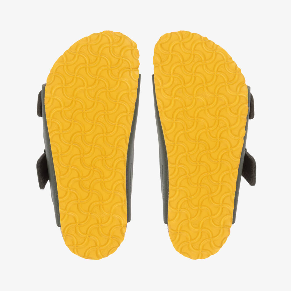 Birkenstock-Сандалии зелено-желтые Arizona с контрастной подошвой | Childrensalon
