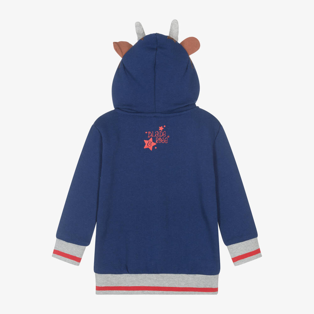 Blade & Rose-Blue Hamish Highland Cow Zip-Up Top | Childrensalon